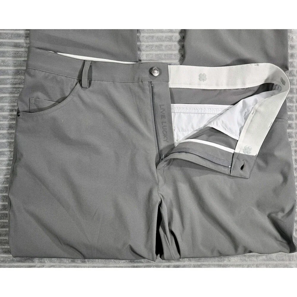 Mens Black Clover Live Lucky Gray Pants 36x33